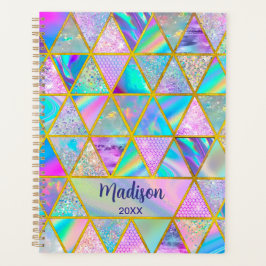 Elegante holografische trendy faux goud geometrisc planner