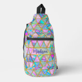 Elegante holografische trendy faux goud geometrisc sling bag (Voorkant)