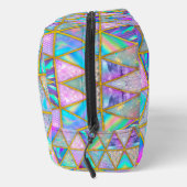 Elegante holografische trendy faux goud geometrisc toilettasje (Rechts)