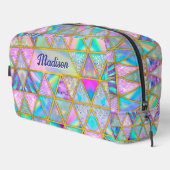 Elegante holografische trendy faux goud geometrisc toilettasje (Rechterhoek)