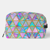 Elegante holografische trendy faux goud geometrisc toilettasje (Achterkant)