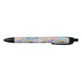 Elegante holografische trendy faux goud geometrisc zwarte inkt pen (Bodem)
