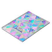 Elegante holografische trendy faux zilver geometri notitieboek (Linkerzijde)