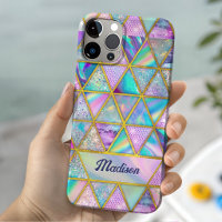 Elegante holografische trendy nepgouden geometrisc