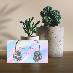 Elegante Holografische, Zilveren Glitter Hoofdtele Visitekaartje