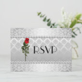 Elegante Hommaga Huwelijk Zilveren Bruiloft RSVP Kaart (Staand voorkant)