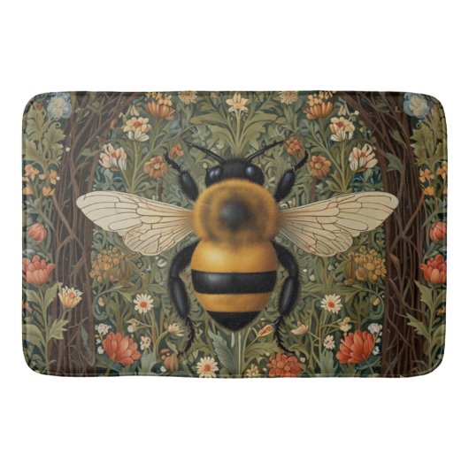 Elegante hommel botanische bloemkunst badmat (Voorkant)
