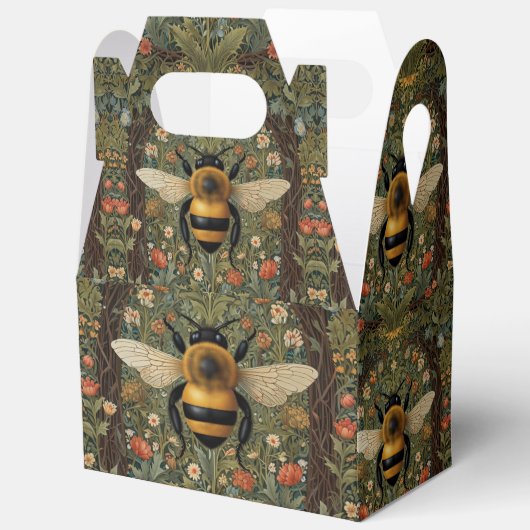 Elegante  hommel botanische bloemkunst bedankdoosjes (Open)