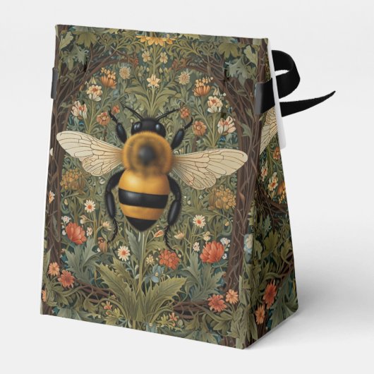 Elegante  hommel botanische bloemkunst bedankdoosjes (Achterkant)