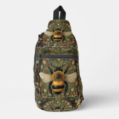 Elegante  hommel botanische bloemkunst sling bag (Voorkant)