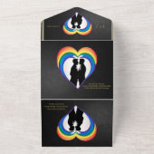 Elegante homo silhouetten. all in one uitnodiging (Buitenkant)