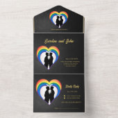 Elegante homo silhouetten. all in one uitnodiging (Binnen)