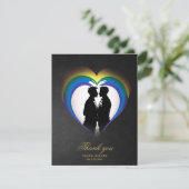 Elegante homo silhouetten. bedankkaart (Staand voorkant)