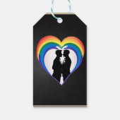 Elegante homo silhouetten. cadeaulabel (Achterkant)