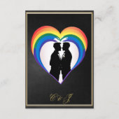 Elegante homo silhouetten informatiekaartje (Achterkant)