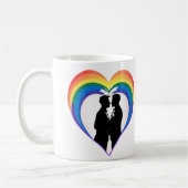 Elegante homo silhouetten. koffiemok (Links)