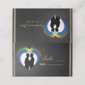 Elegante homo silhouetten. plaatskaartje (Buitenkant ongevouwen)