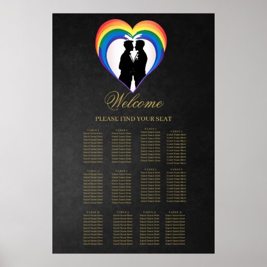 Elegante homo silhouetten poster (Voorkant)