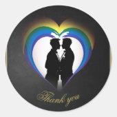 Elegante homo silhouetten. ronde sticker (Voorkant)