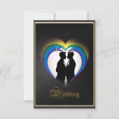 Elegante homo silhouetten RSVP kaartje (Achterkant)