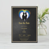 Elegante homo silhouetten. save the date (Staand voorkant)