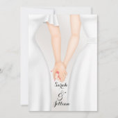 Elegante homohuwelijk bruid hand in hand kaart (Voorkant)