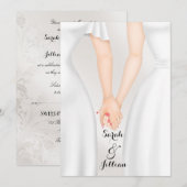 Elegante homohuwelijk bruid hand in hand kaart (Voorkant / Achterkant)