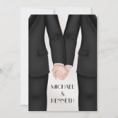 Elegante homohuwelijk bruidegom met de handen kaart (Voorkant)