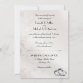 Elegante homohuwelijk bruidegom met de handen kaart (Achterkant)