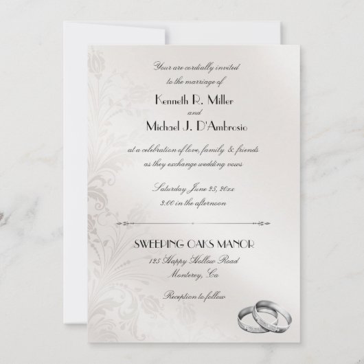 Elegante homohuwelijk bruidegom met etnische hande kaart (Achterkant)