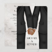 Elegante homohuwelijk bruidegom met etnische hande kaart (Voorkant / Achterkant)