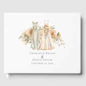 Elegante homohuwelijk Twee bruiden in jurken Gastenboek (Voorkant)