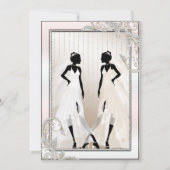 Elegante homohuwelijk uitnodiging met twee bruiden (Voorkant)