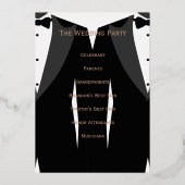 Elegante homohuwelijksprogramma's echte rose goud  folie uitnodiging (Achterkant)