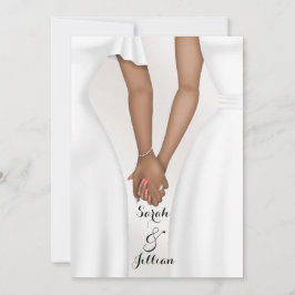 Elegante homoseksuele bruid die hand vasthoudt Etn Kaart