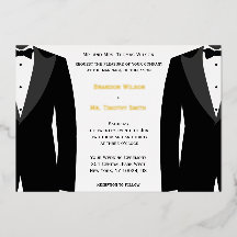 Elegante homotrouwkaarten met goud folie kaart