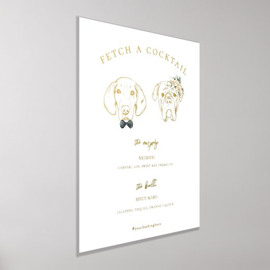 elegante hond | Bruid & bruidegom Signature Drink  Folie Afdrukken (Laagn)