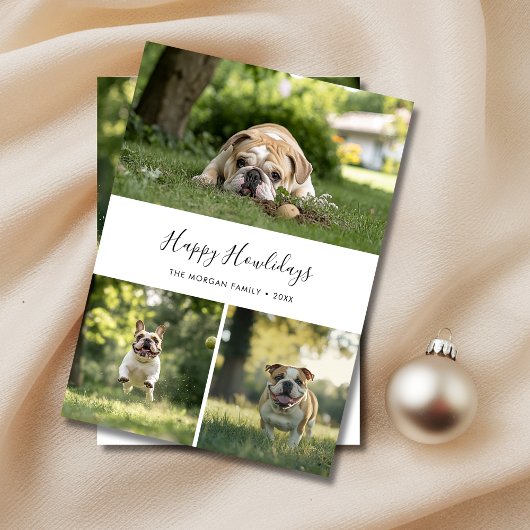 Elegante Hond Foto Kerst Happy Howholidays Pet Feestdagenkaart