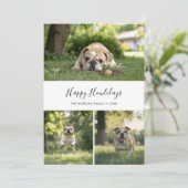 Elegante Hond Foto Kerst Happy Howholidays Pet Feestdagenkaart (Staand voorkant)