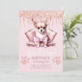 Elegante Hond Glitter Spa Verjaardag Kaart (Staand voorkant)