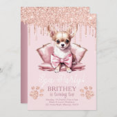 Elegante Hond Glitter Spa Verjaardag Kaart (Voorkant / Achterkant)