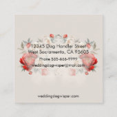 Elegante Hond Handler Met Trouwbloemen Vierkante Visitekaartje (Achterkant)