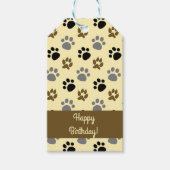 Elegante hond huisdier poot aangepaste crème cadeaulabel (Voorkant)