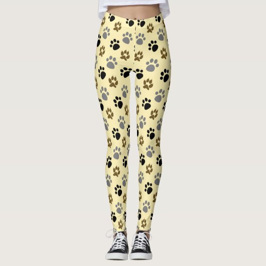 Elegante hond huisdier poten crème leggings (Voorkant)