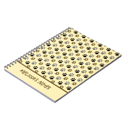 Elegante hond huisdier poten crème notitieboek (Linkerzijde)