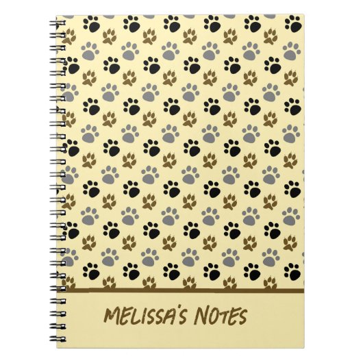 Elegante hond huisdier poten crème notitieboek (Voorkant)