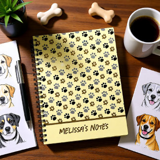 Elegante hond huisdier poten crème notitieboek