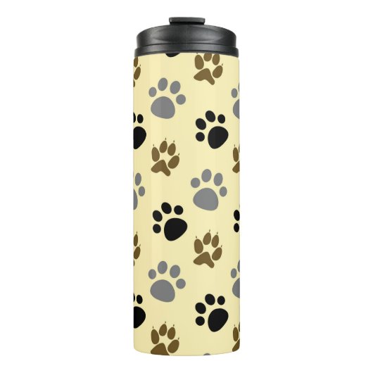 Elegante hond huisdier poten crème thermosbeker (Voorkant)