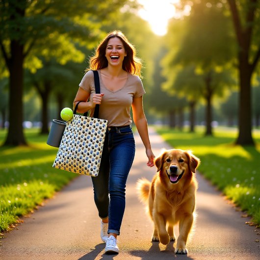 Elegante hond huisdier poten crème tote bag