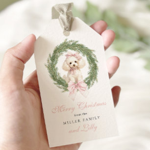 Elegante Hond Vrolijk Kerstcadeau Labels Cadeaulabel